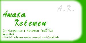 amata kelemen business card